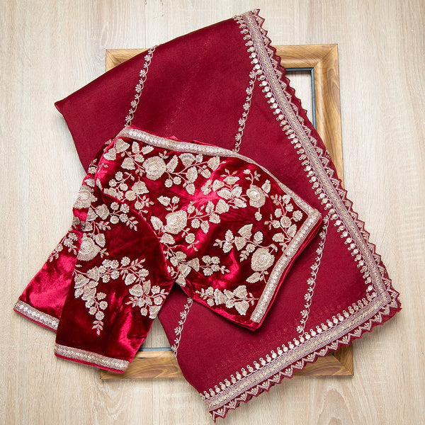 Fancy Saree With Beautiful Sequence & Zari Multi Work