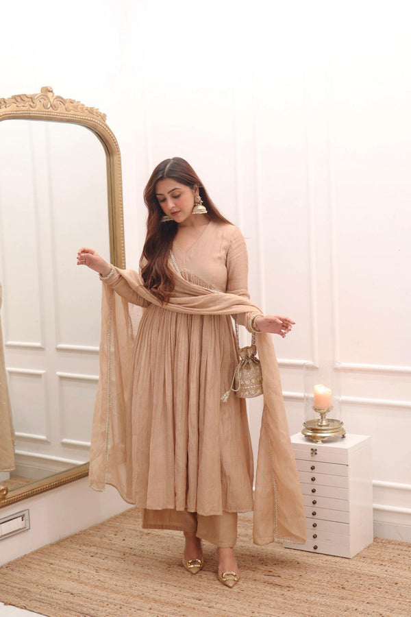 Party Wear Look Beautiful Anarkali Gown-Bottom And Dupatta