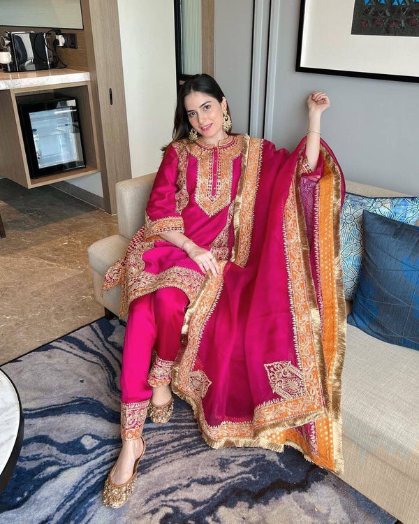 Party Wear Look Designer Top And Bottom With Dupatta