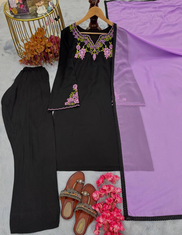 Designer Party Wear Look Top With Plazzo