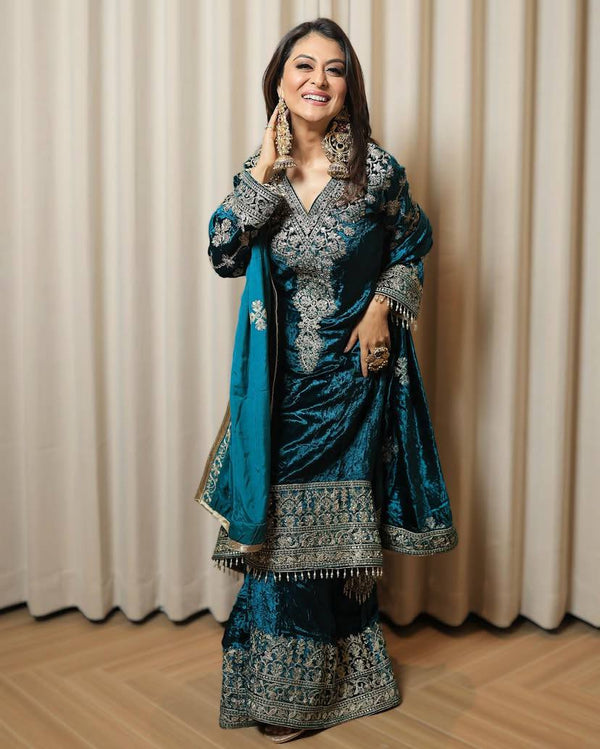 Party Wear Look Designer Top And Bottom With Dupatta