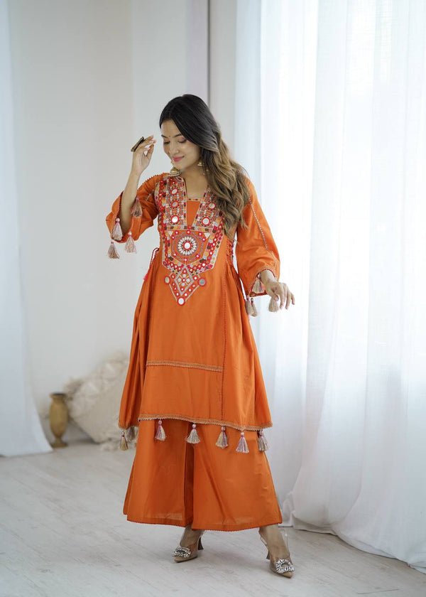 Designer Co-ord Set With Embroidery Sequence Work