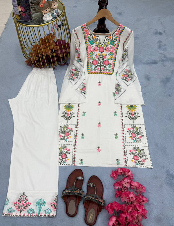 Designer Party Wear Look Top With Beautiful Plazzo