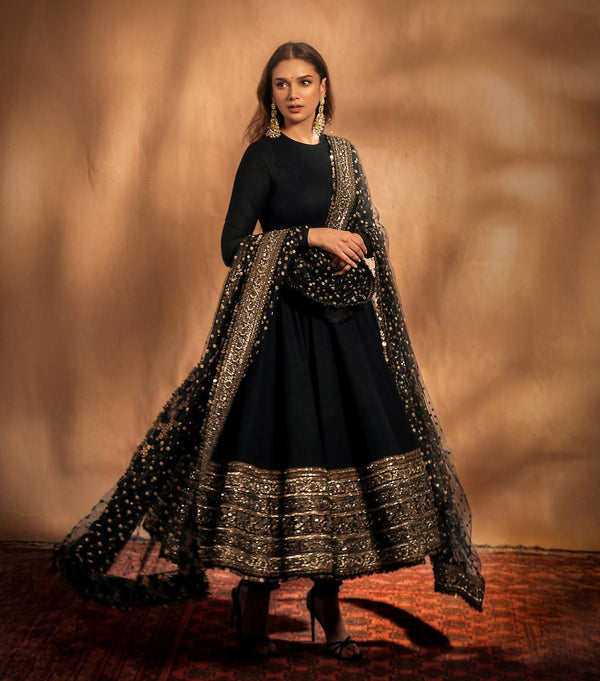 Party Wear Designer Gown With Sequence & Zari Work