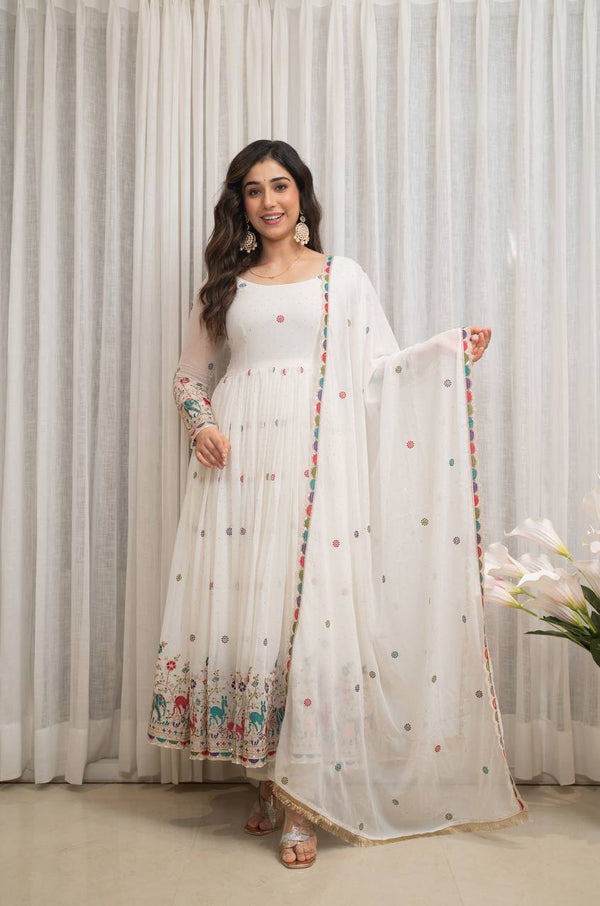 Party Wear Look Designer Gown-Pent And Dupatta