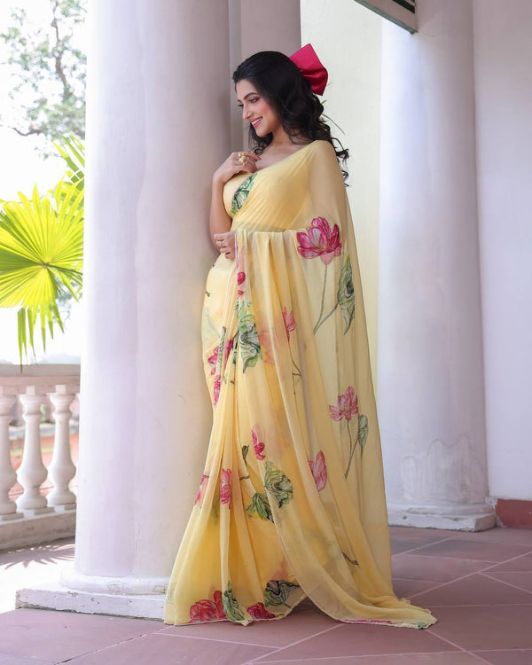 New Exclusive Floral Handwork Saree Collection