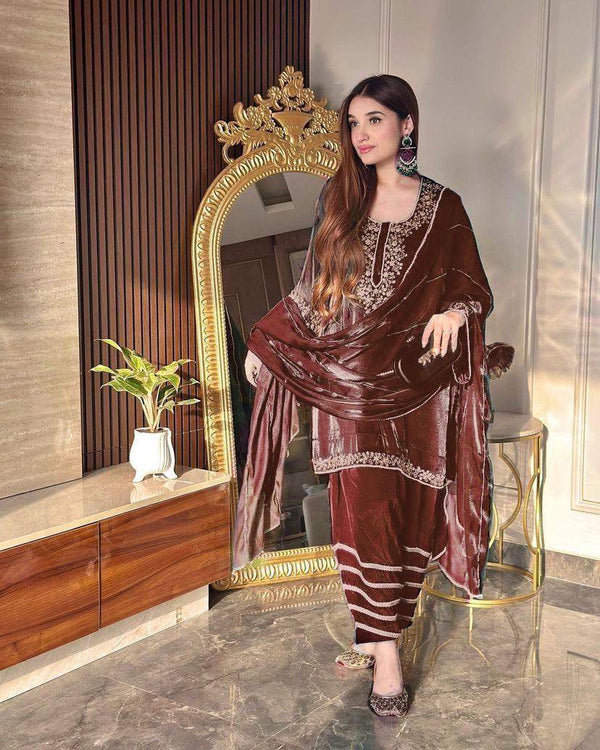 Party Wear Look Designer Top And Bottom With Dupatta