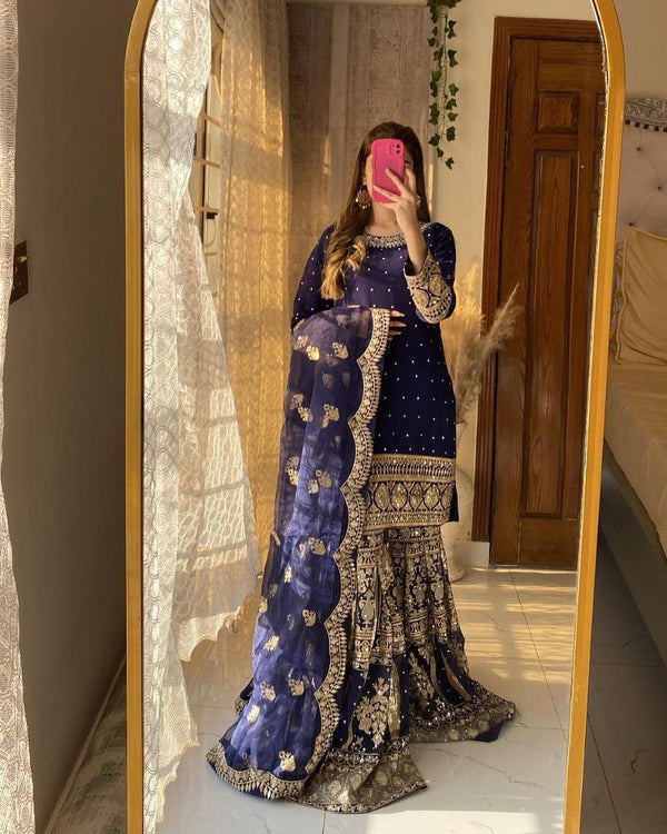 Party Wear Look Designer Top And Bottom With Dupatta