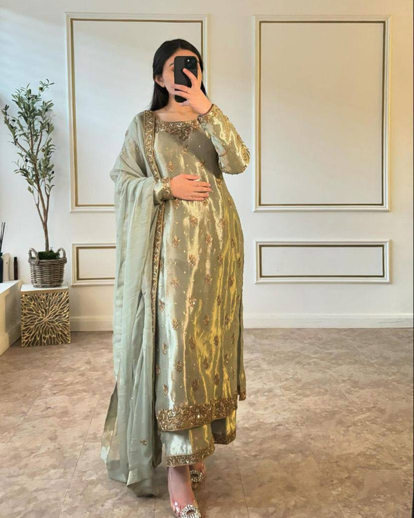 Party Wear Look Beautiful Top And Bottom With Dupatta