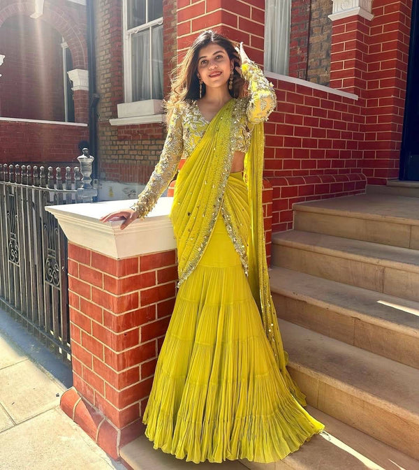 Party Wear Look Designer Ready To Wear Lehenga Saree