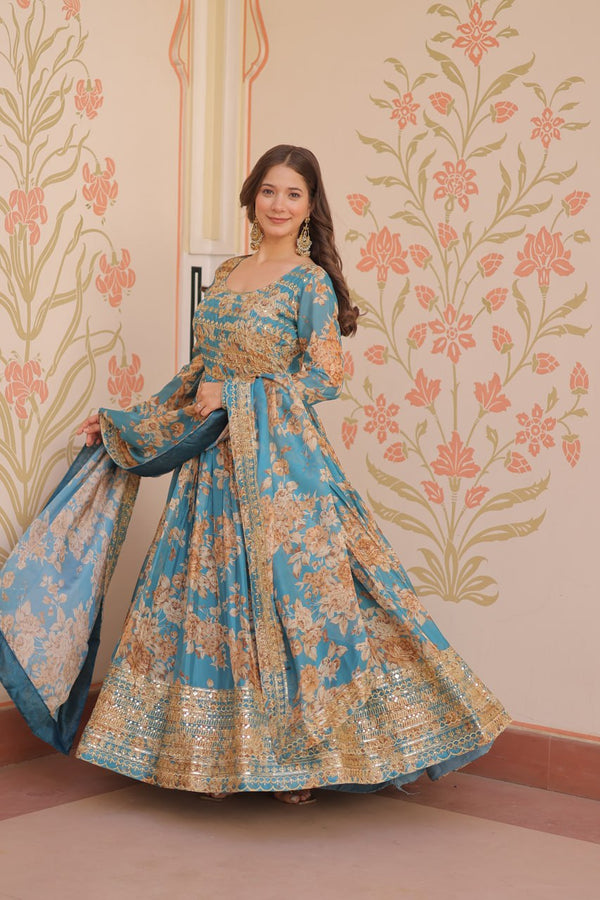Designer Party Wear Look Gown And Dupatta