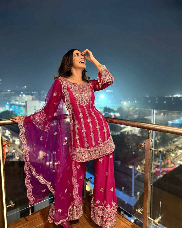Party Wear Look Beautiful Top-Bottom And Dupatta