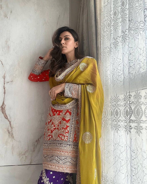 Party Wear Look Designer Top And Bottom With Dupatta