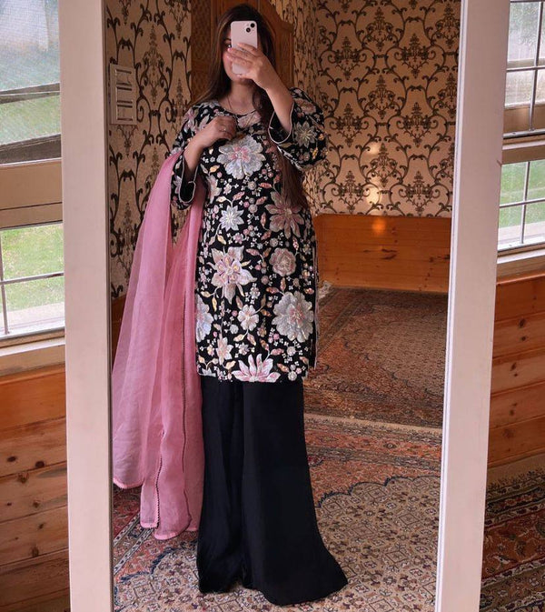 Party Wear Designer Top And Bottom With Dupatta