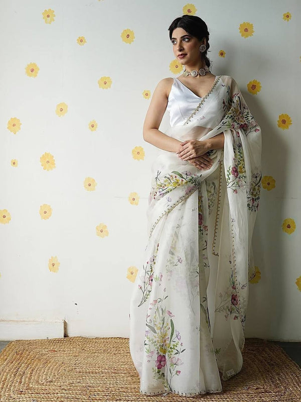 New Trending Floral Handwork Saree Collection