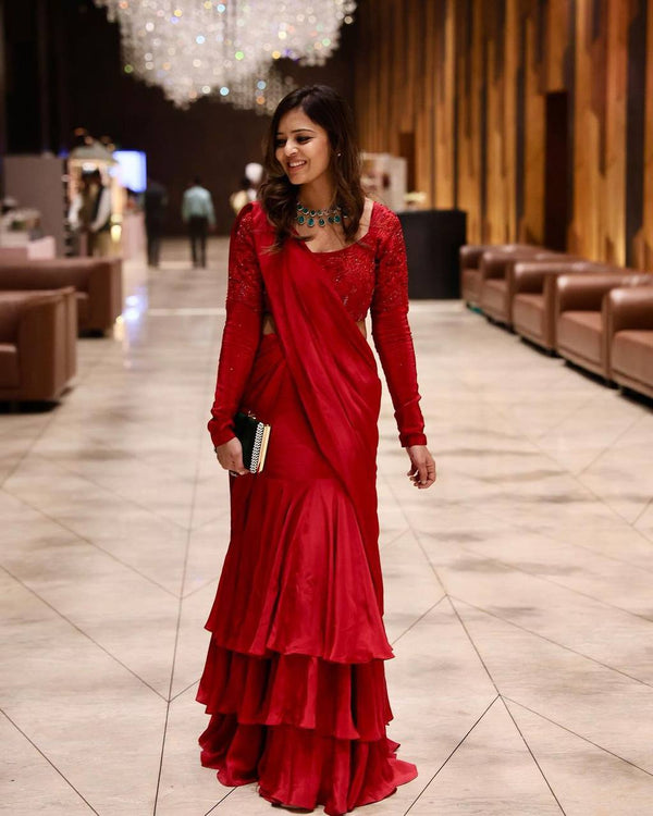 Party Wear Beautiful Ready To Wear Lehenga Saree
