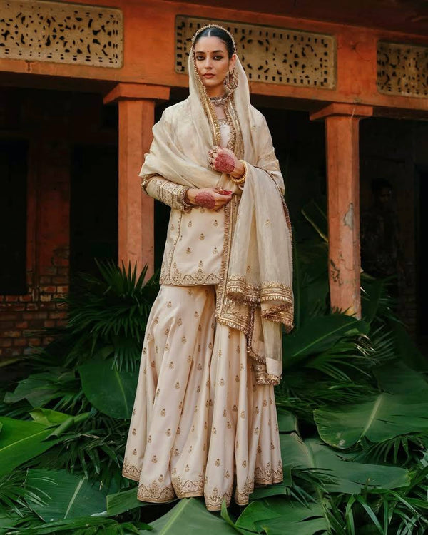 Designer Suit Set With Sequins & Zari Embroidery Work