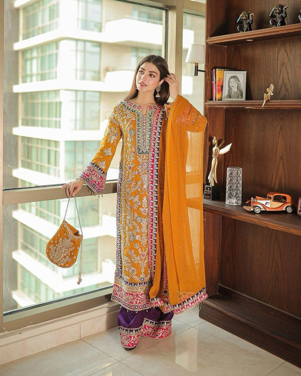Party Wear Look Designer Top And Bottom With Dupatta