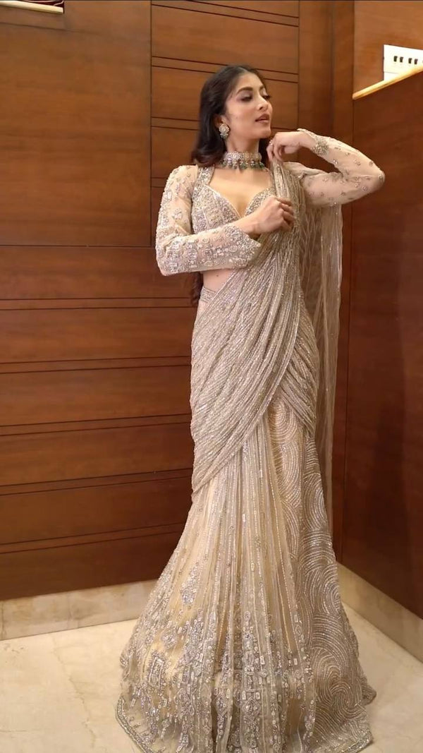 Party Wear Look Designer Saree With Sequence Work