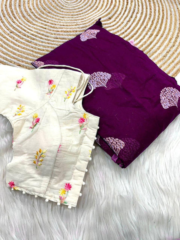 Party Wear Designer Saree With Multi Thread Work