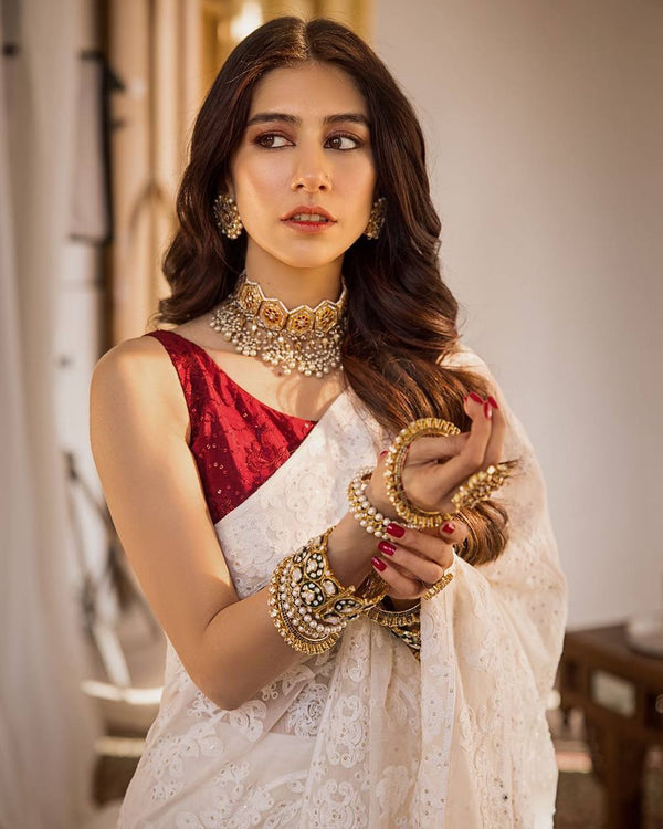 Party Wear Look Beautiful Saree With Sequence Work
