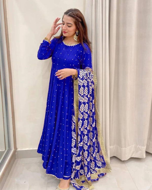 Party Wear Look Designer Gown-Bottom And Dupatta
