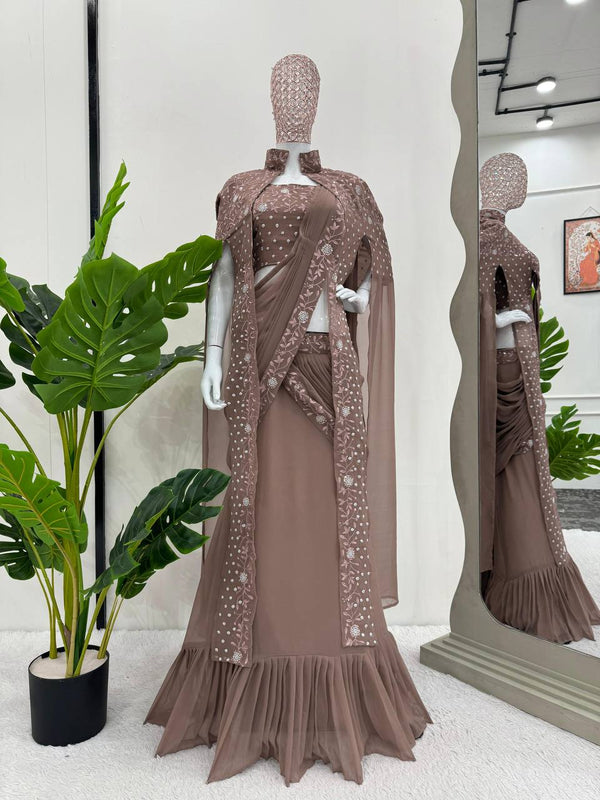 Designer Party Wear Look Ready To Wear Lehenga Saree