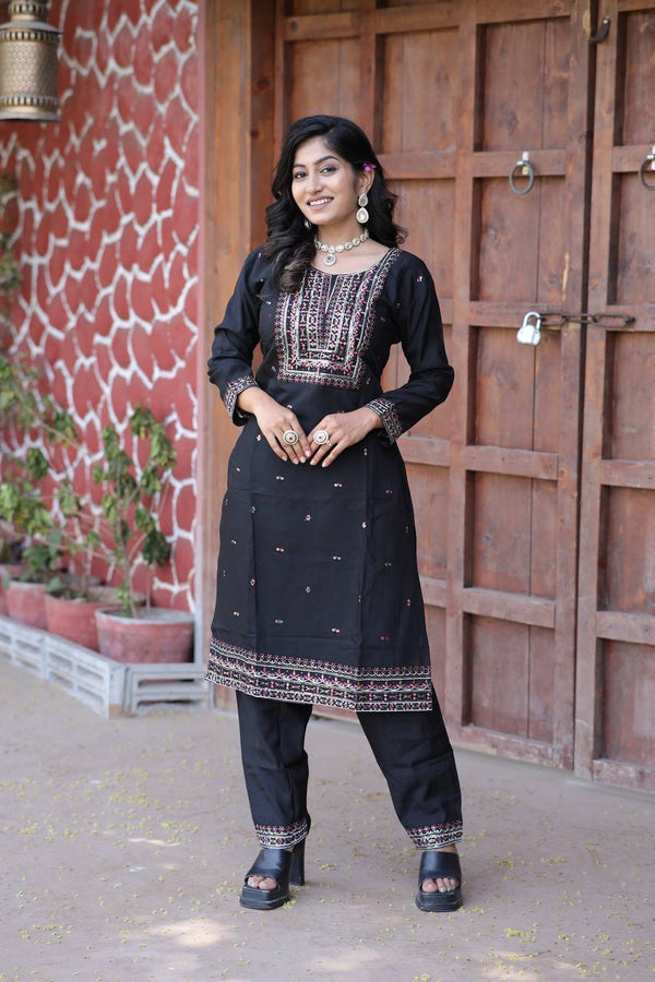 Party Wear Top And Bottom With Sequins Embroidery Work