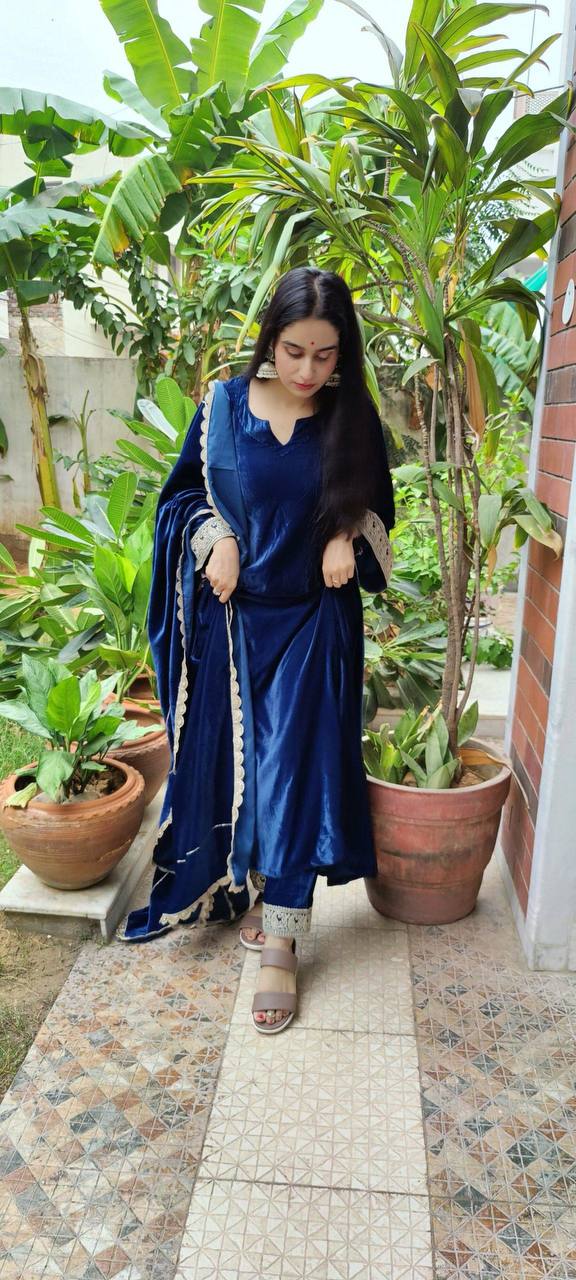 Party Wear Look Top-Pent And Dupatta With Sequence And Cording Dori Work