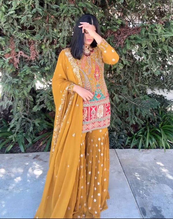 Party Wear Look Designer Top And Bottom With Dupatta