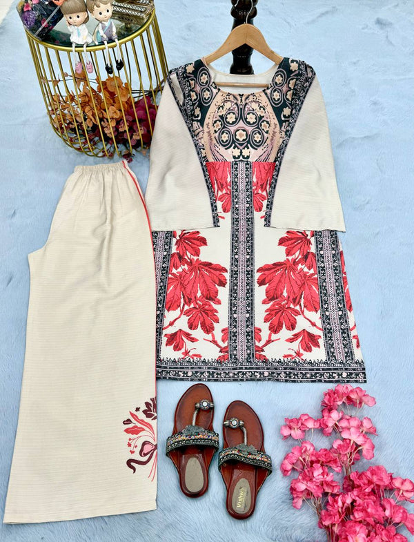 Designer Party Wear Look Co-ords Set With Digital Print