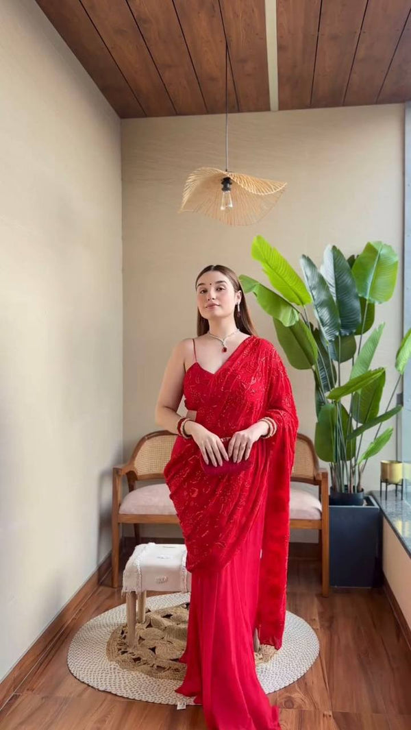 Party Wear Look Ready To Wear Lehenga Saree