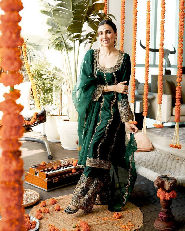 Party Wear Look Designer Top And Bottom With Dupatta