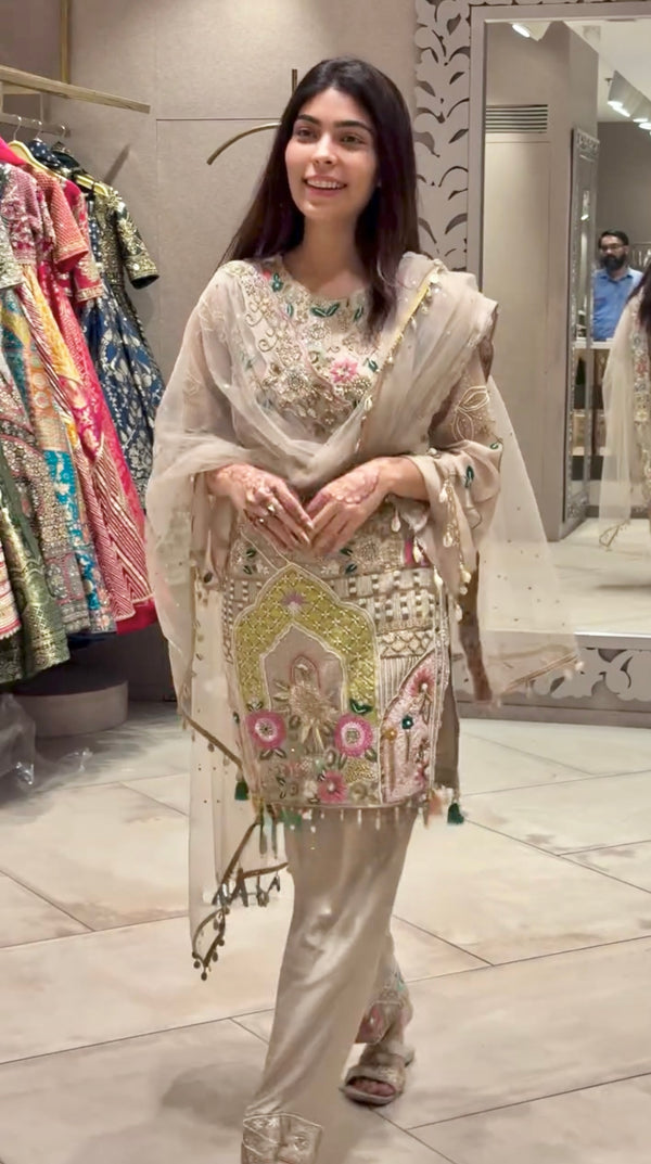 Designer Party Wear Look Top And Bottom With Dupatta