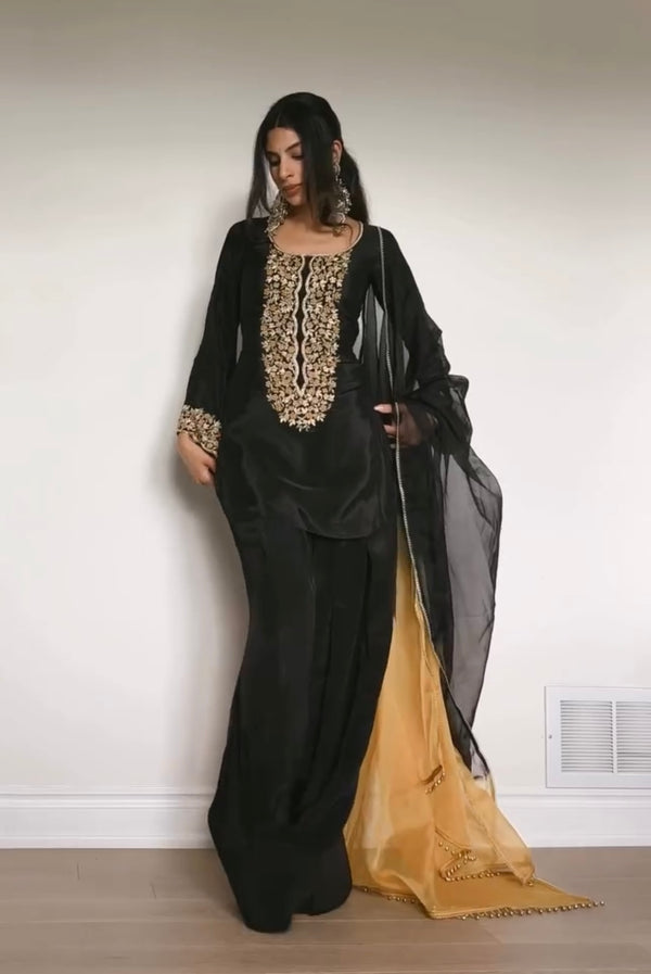 Designer Party Wear Look Top And Bottom With Dupatta
