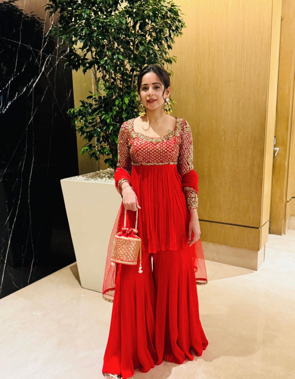 Fancy Top-Bottom And Dupatta With Embroidery Sequences Work