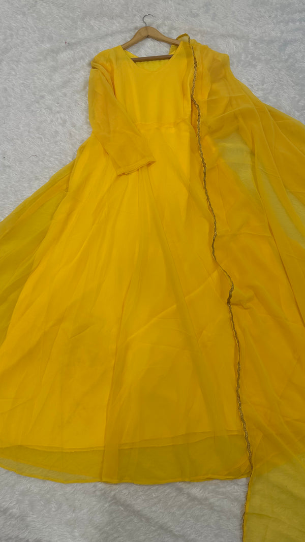 Simply Beautiful Party Wear Anarkali Gown And Dupatta