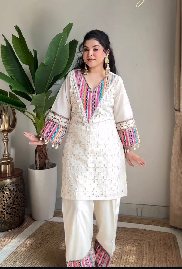 Party Wear Look Beautiful Co-ord Set With Thread Work