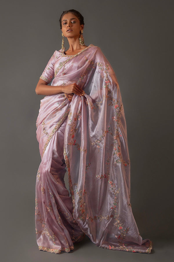 Fancy Saree With Embroidery Multi Treads ,Coding & Sequins Work