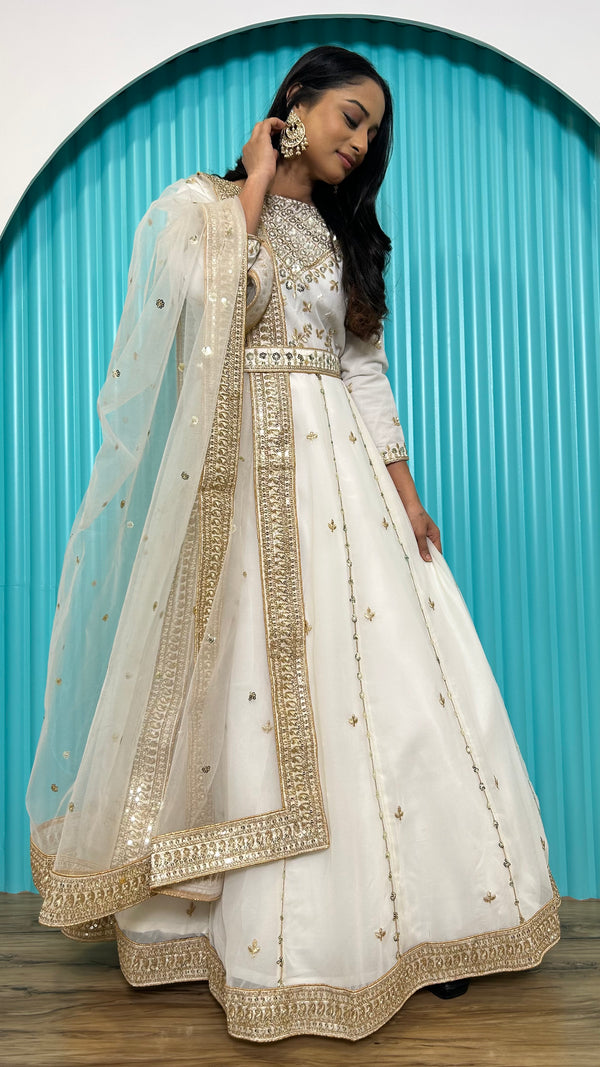 Party Wear Look Beautiful Gown And Dupatta