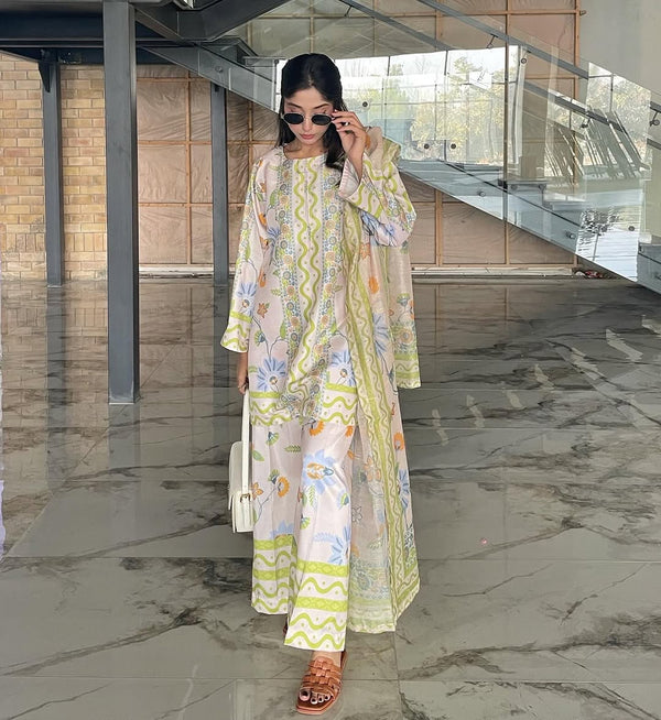 Designer Party Wear Look Co-ords Set With Digital Print