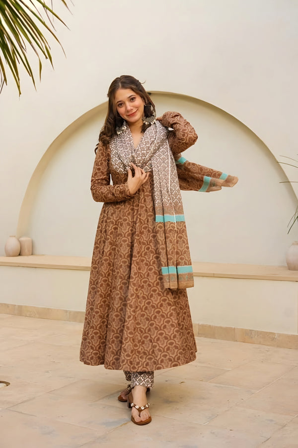 Party Wear Beautiful Anarkali Suit, Pent And Dupatta