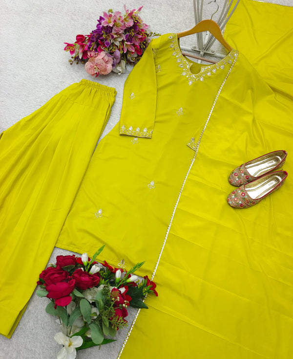 Party Wear Designer Top Bottom And Dupatta