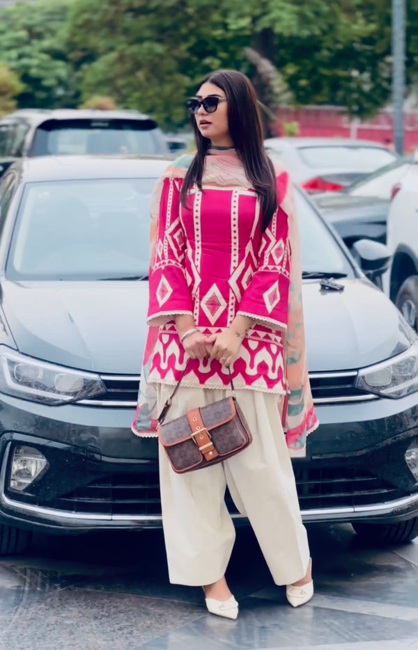 Designer Party Wear Look Co-ords Set With Digital Print