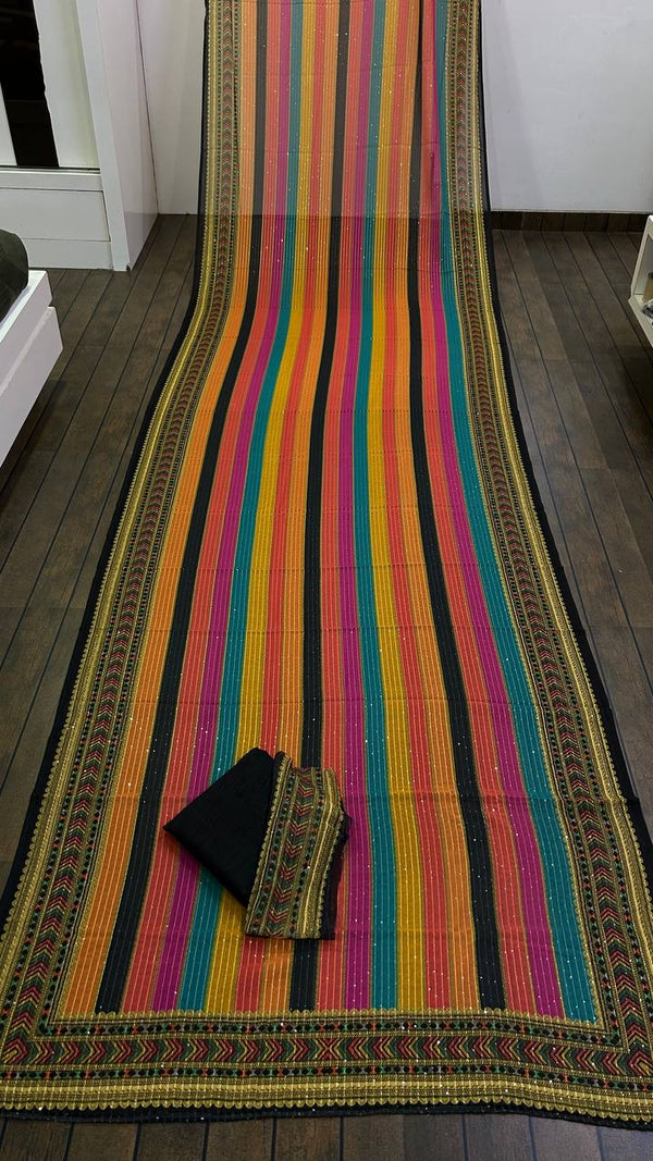 Party Wear Beautiful Saree With Sequence Work
