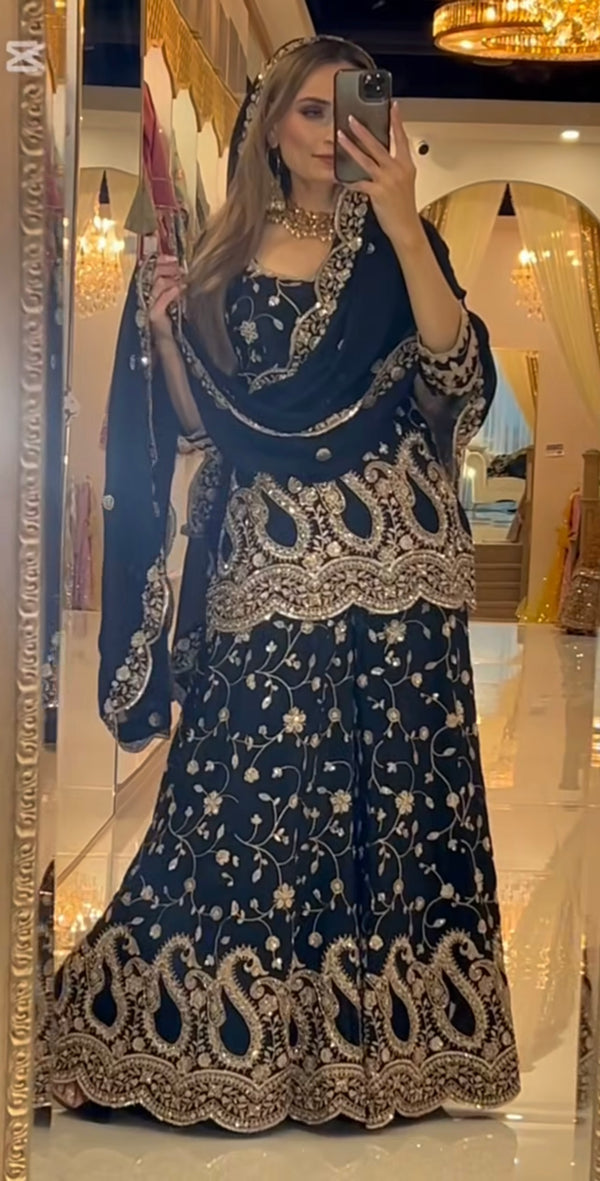 Designer Suit Set With Embroidery Sequence Work